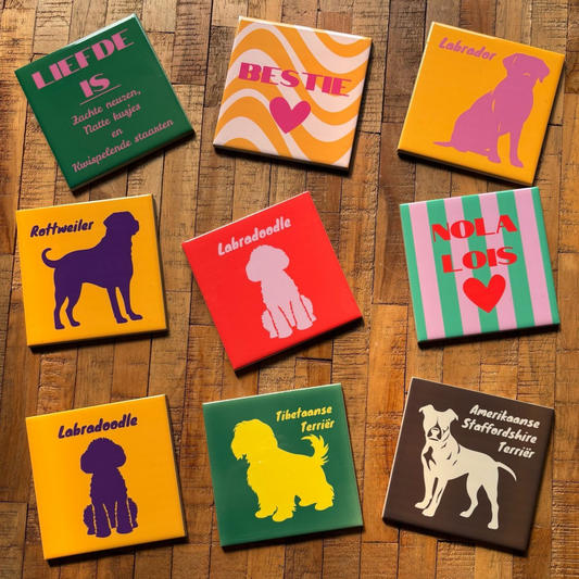Kleuren tegel met tekst, gepersonaliseerd cadeau voor haar of hem.