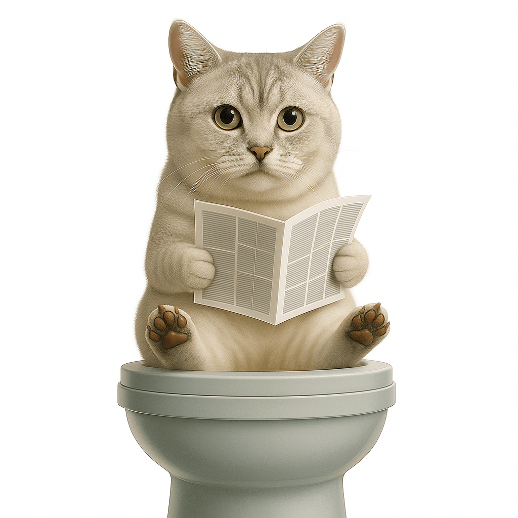 Humor Huisdier Portret Serie - Toilet