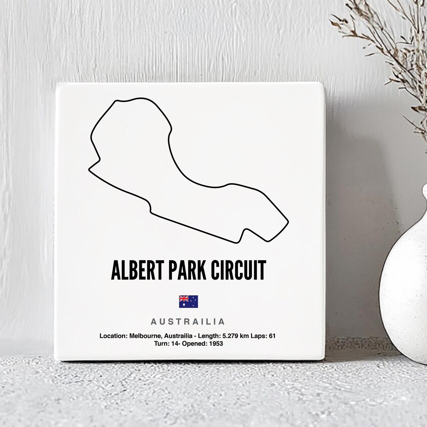 Formule 1 Circuit Albert Park Tegeltje met Tekst