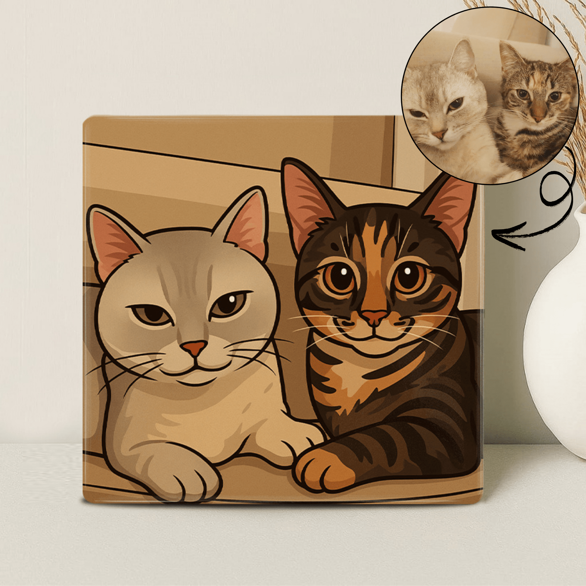 Cartoon Huisdier Portret - Modern