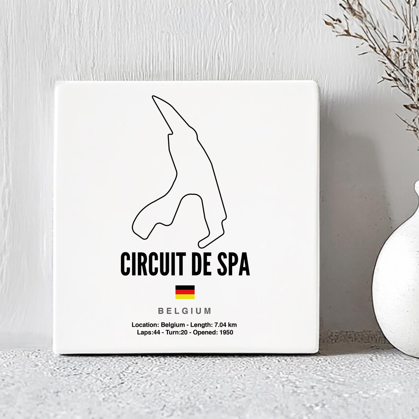 Formule 1 Circuit Circuit de Spa-Francorchamps Tegeltje met Tekst