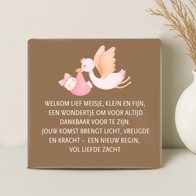 Geboorte Tegel - Welkom lief meisje, klein en fijn, een wondertje om voor altijd dankbaar voor te zijn..