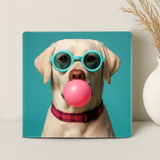 Humor Huisdier Portret - Kauwgom Blauw