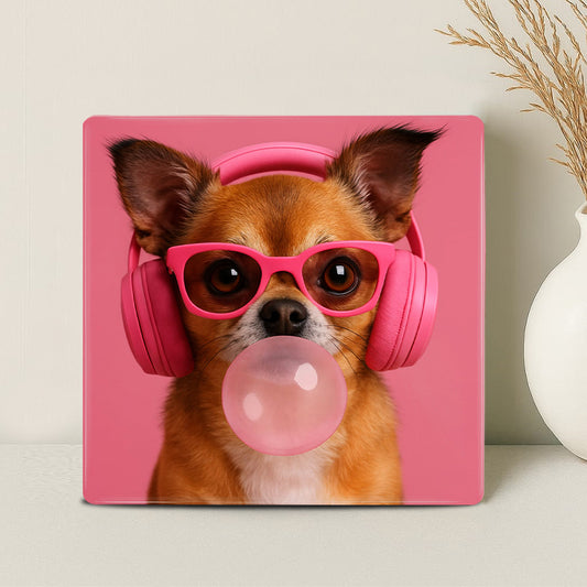 Humor Huisdier Portret - Kauwgom Roze