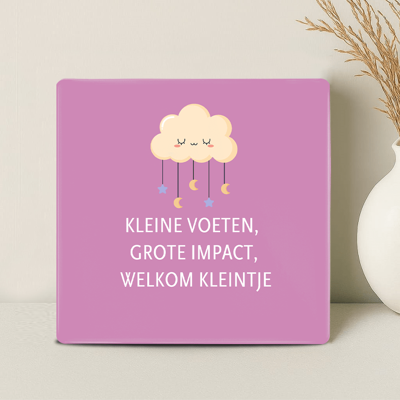 Geboorte Tegel - Kleine voeten, grote impact. Welkom, kleintje - Printazzy
