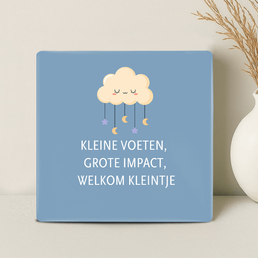 Geboorte Tegel - Kleine voeten, grote impact. Welkom, kleintje - Printazzy