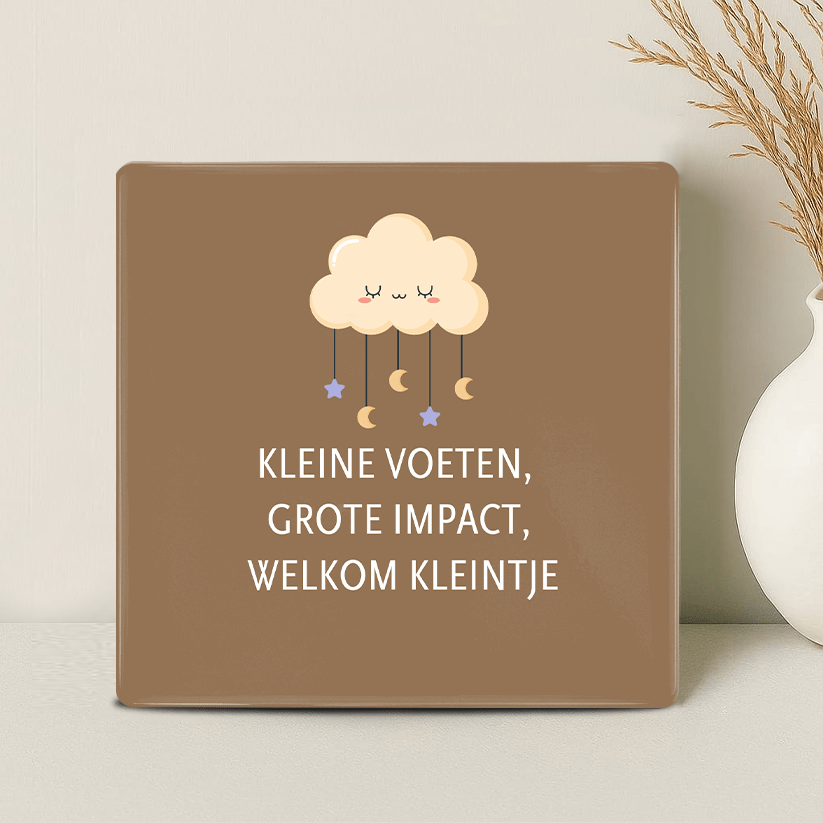 Geboorte Tegel - Kleine voeten, grote impact. Welkom, kleintje - Printazzy