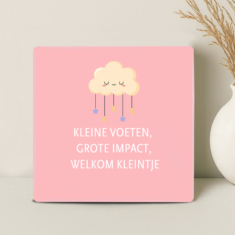 Geboorte Tegel - Kleine voeten, grote impact. Welkom, kleintje - Printazzy
