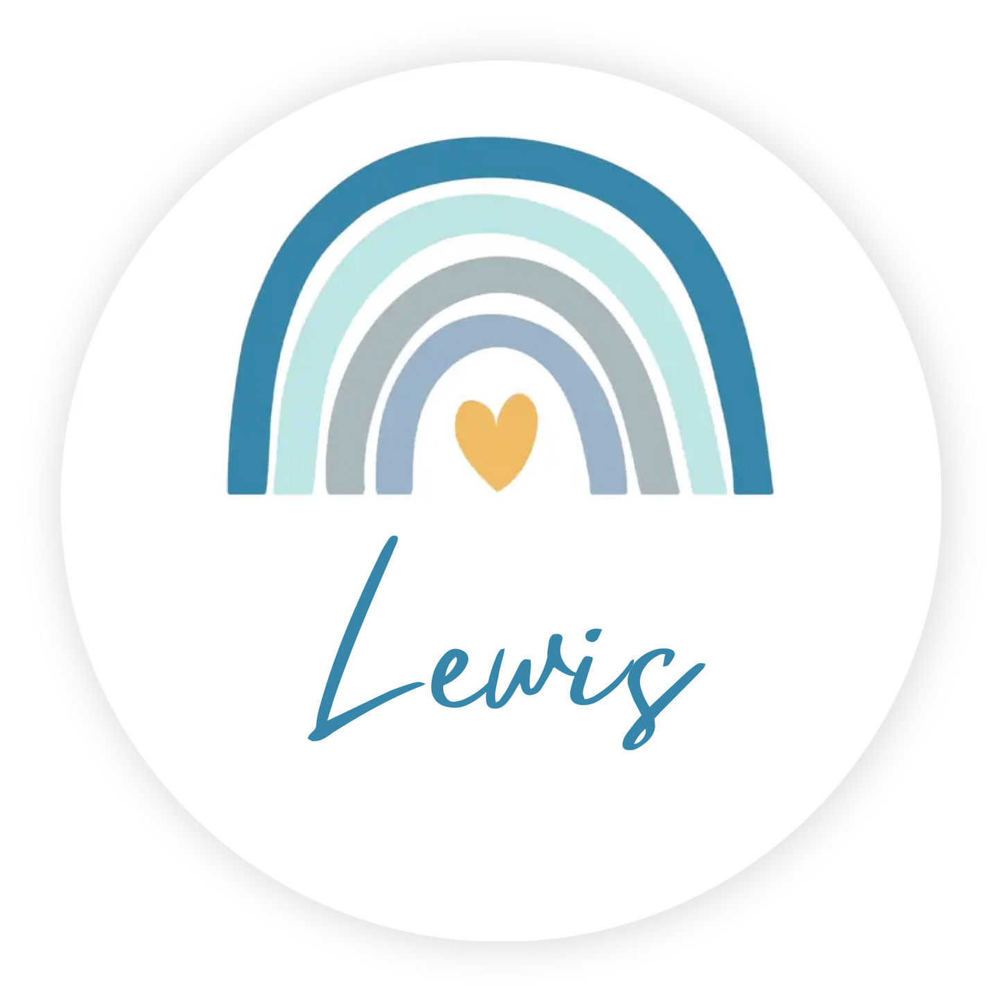 Raamsticker geboorte baby - Regenboog blauw