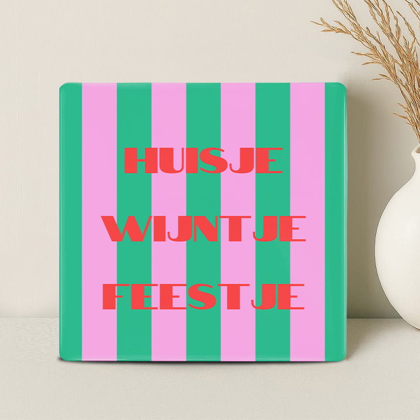 Tegel - Huisje wijntje feestje