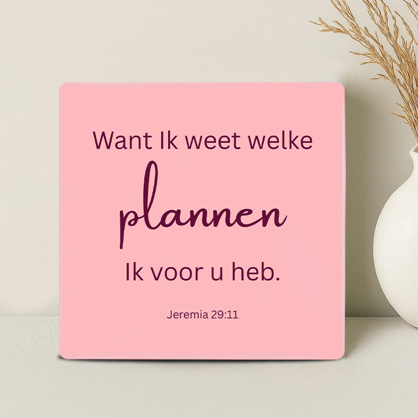 Tegel - Want ik weet welke plannen ik voor u heb (Jeremia 29:11) - Printazzy