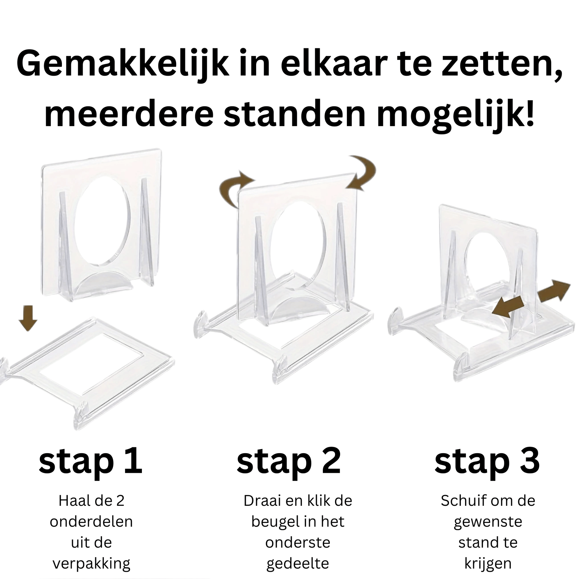 Tegelhouder - Transparant met schuif