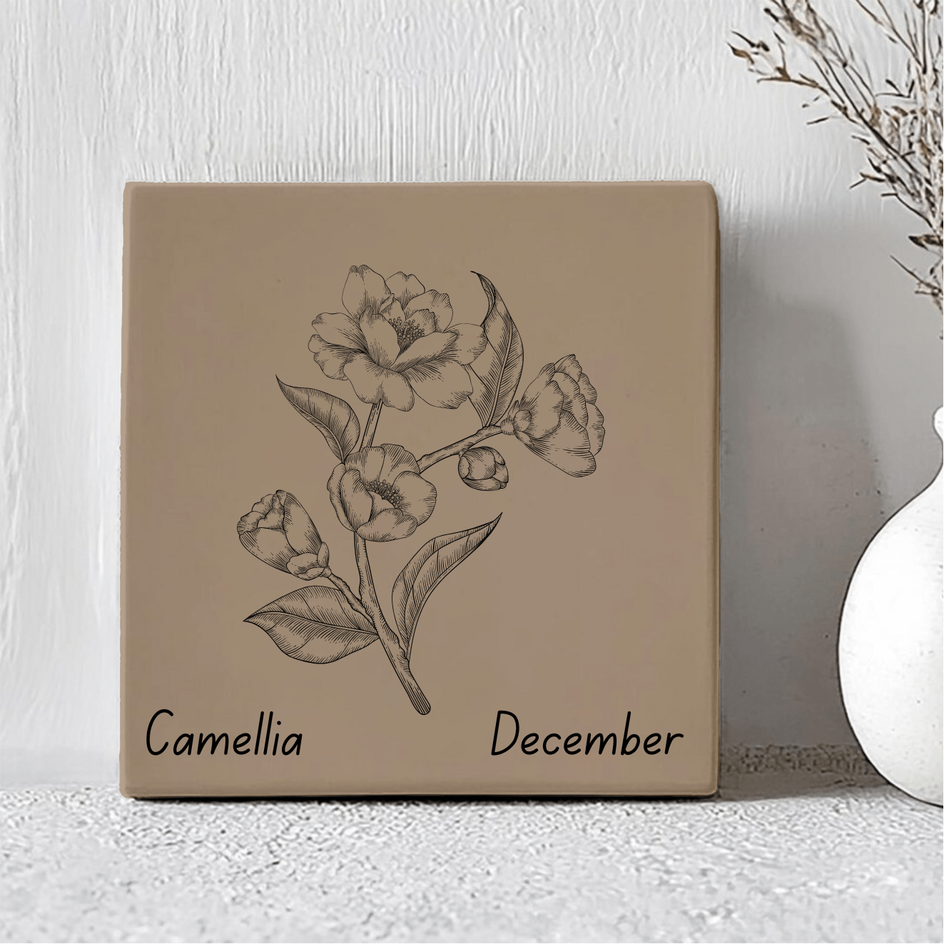 Geboorte Tegel - December Camellia