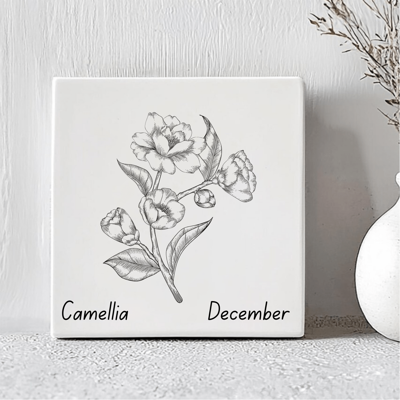 Geboorte Tegel - December Camellia