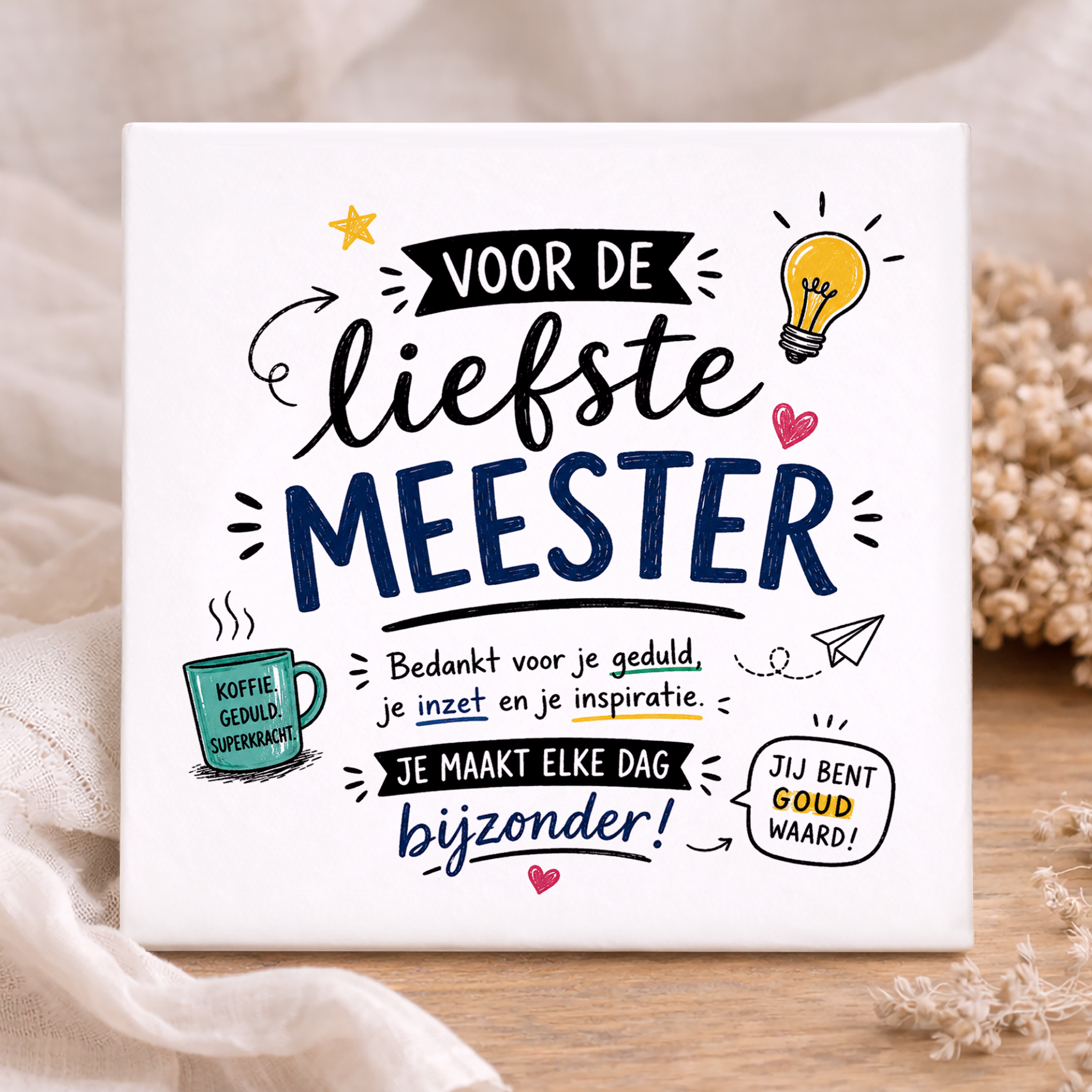 Tegel p- Voor de liefste Meester