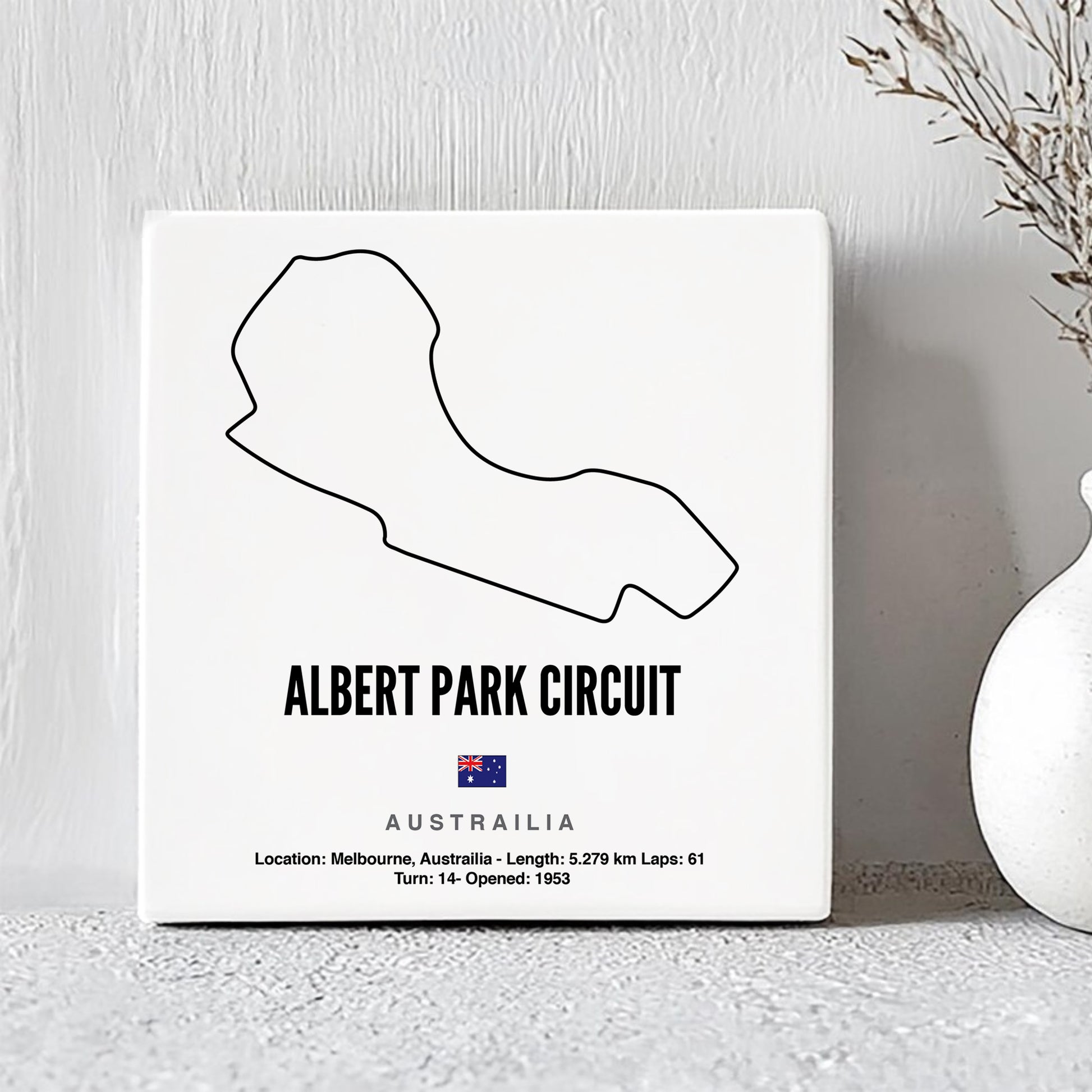 Formule 1 Circuit Albert Park Tegeltje met Tekst