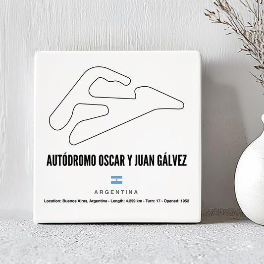 Formule 1 Circuit Autódromo Oscar y Juan Gálvez Tegeltje met Tekst