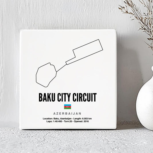 Formule 1 Circuit Baku City Tegeltje met Tekst
