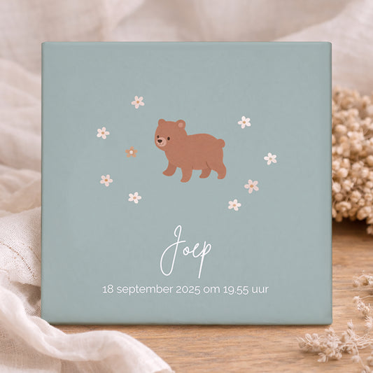 Geboorte Tegel - Bosdieren Beer Gepersonaliseerd