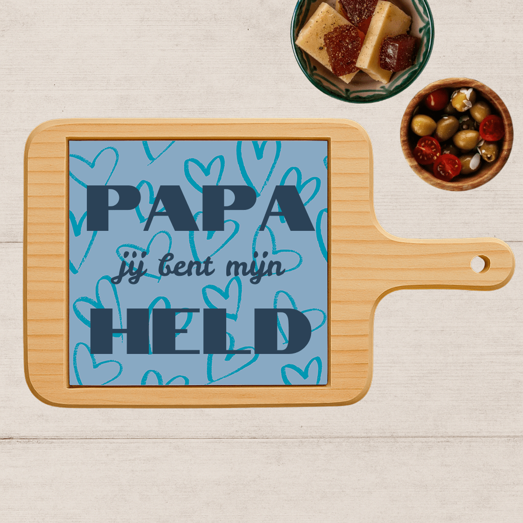 Borrelplank - Papa Jij Bent Mijn Held - Printazzy
