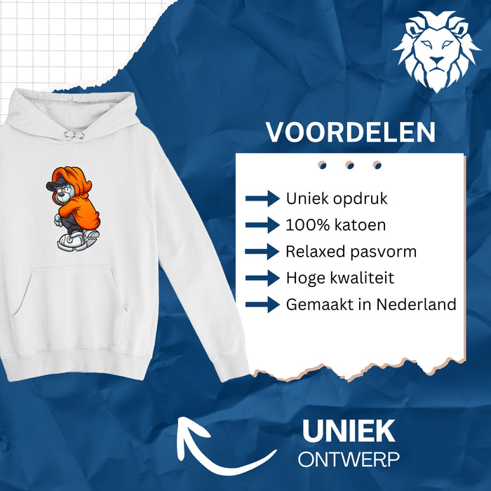 Hoodie met Beer en Oranje hoodie