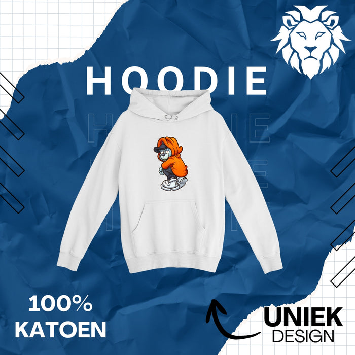 Hoodie met Beer en Oranje hoodie