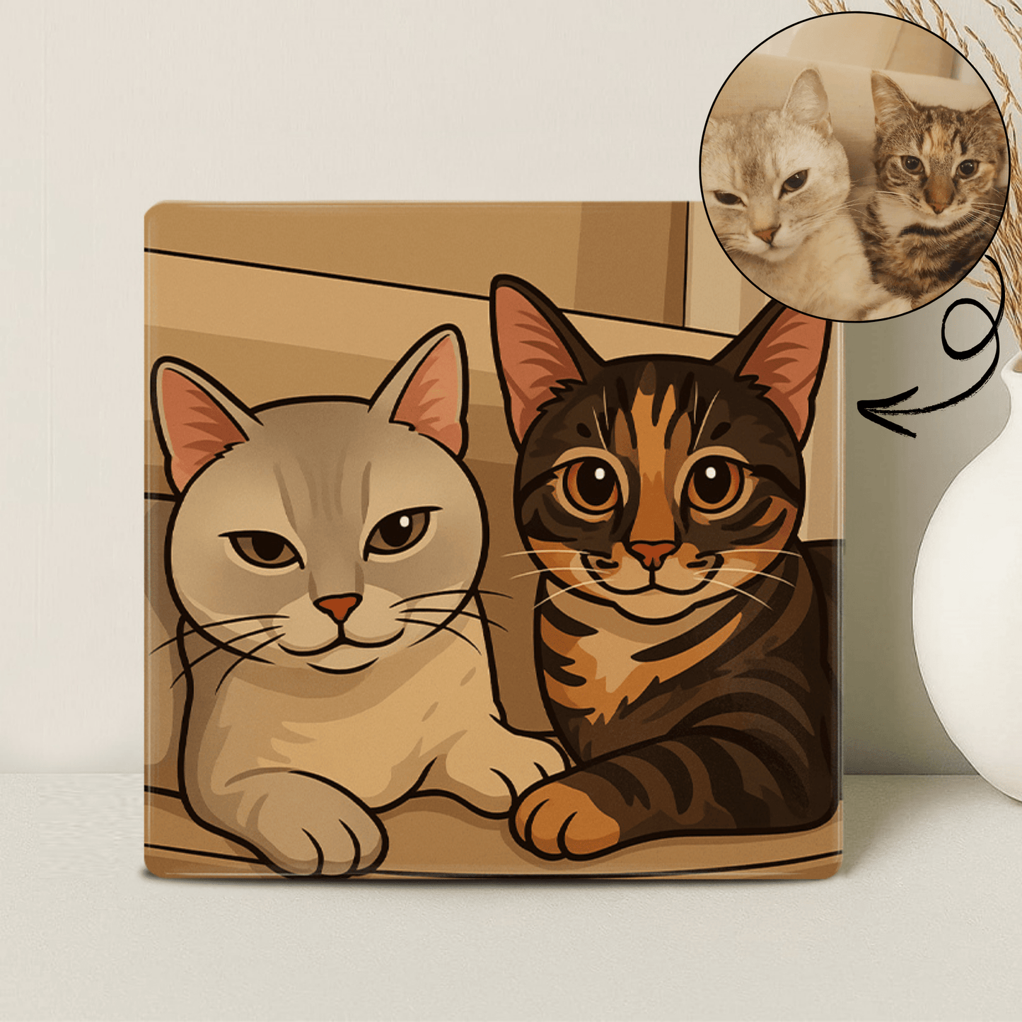 Cartoon Huisdier Portret - Modern