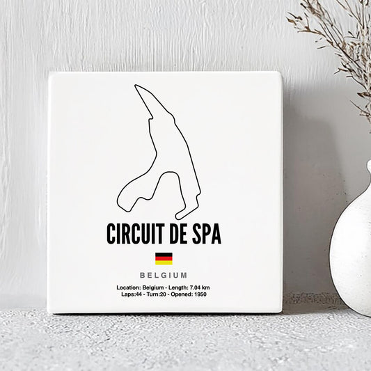 Formule 1 Circuit Circuit de Spa-Francorchamps Tegeltje met Tekst