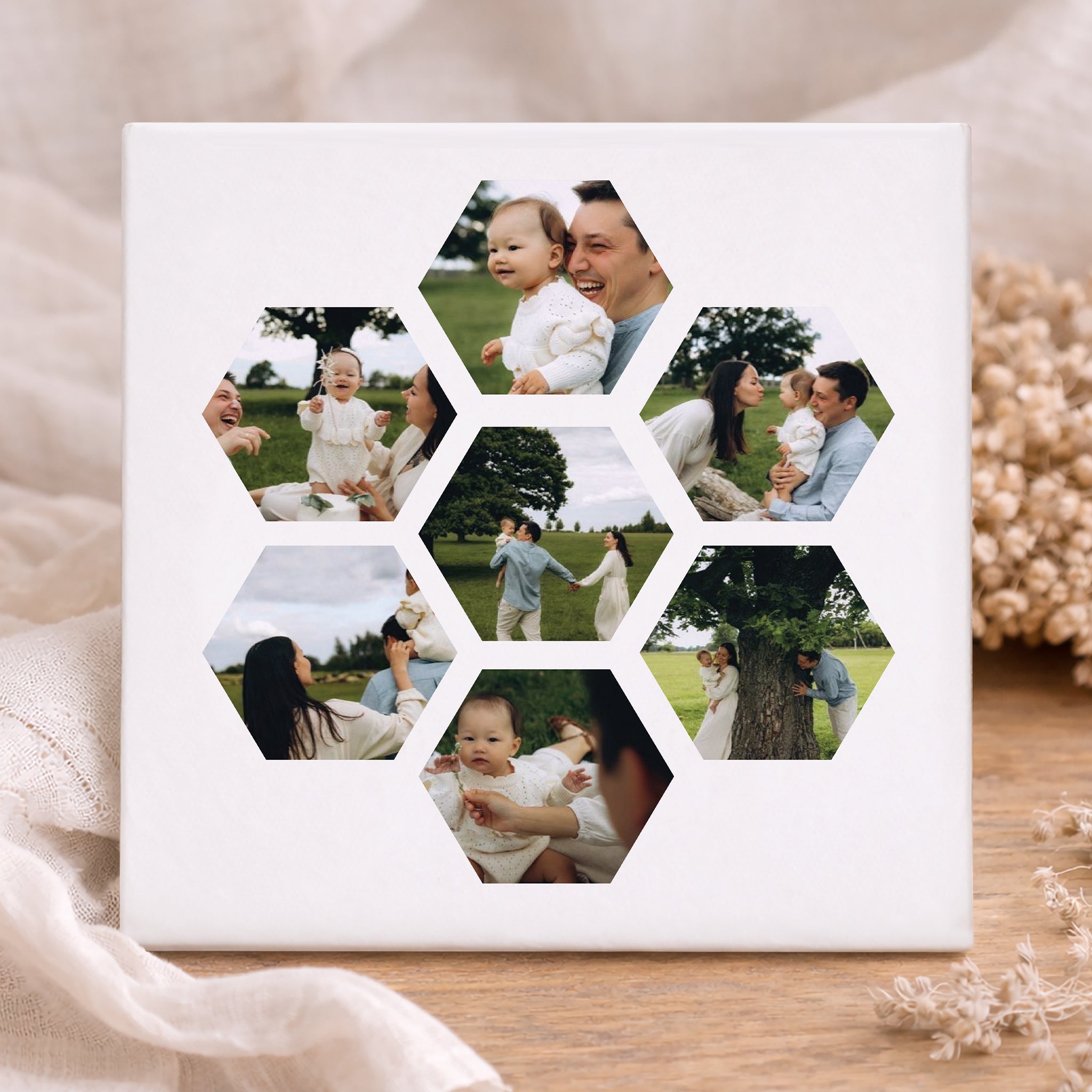 Fototegel - Hexagon Baby Collage