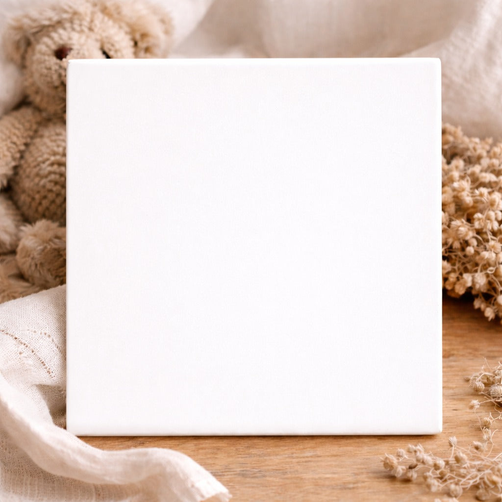 Geboorte Tegel - Gepersonaliseerd Azuur Grijs