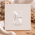 Geboorte Tegel - Gepersonaliseerd Grote letter en Naam Beige
