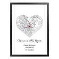 Gepersonaliseerde Stadsposter Love Map