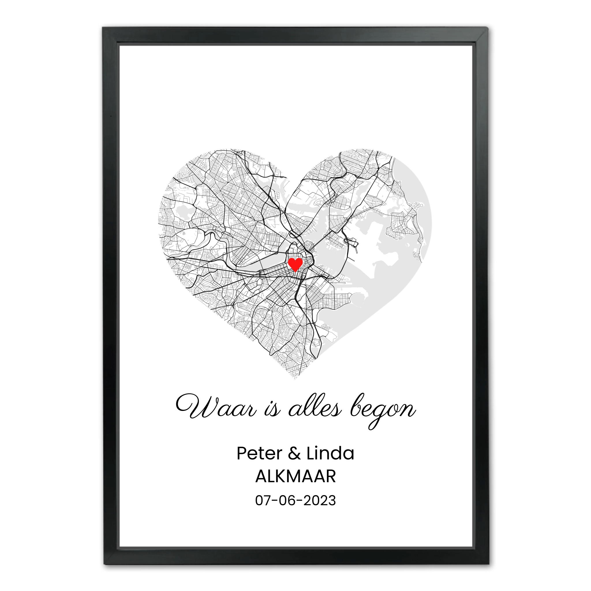 Gepersonaliseerde Stadsposter Love Map