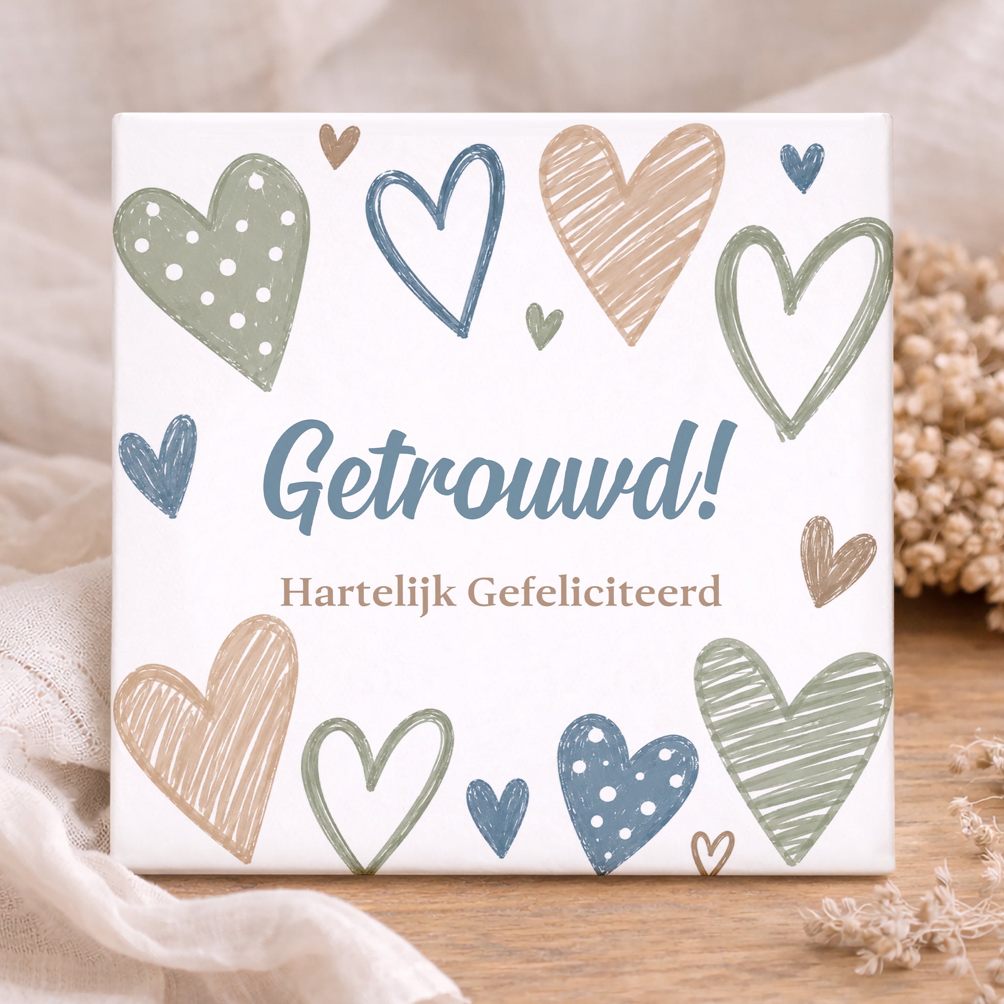 Trouwtegel - Liefdeskrabbels