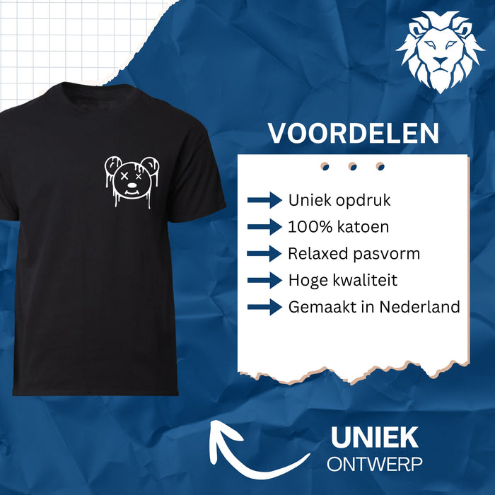 Heren T-Shirt met Beer print op pocket