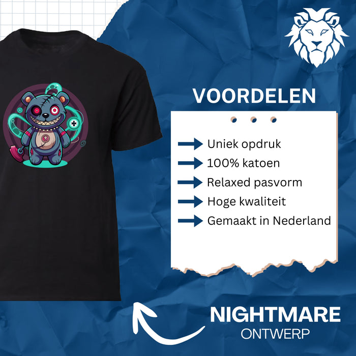 Heren T-Shirt met print Furieuze Beer