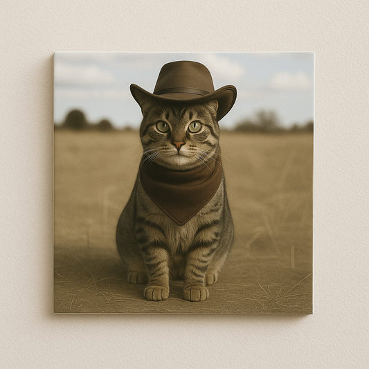 Humor Huisdier Portret - Cowboy - Printazzy