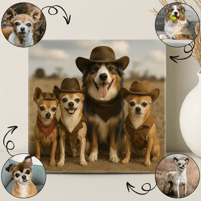 Humor Huisdier Portret - Cowboy meertal