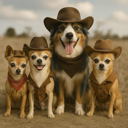 Humor Huisdier Portret - Cowboy meertal