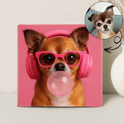 Humor Huisdier Portret - Kauwgom Roze