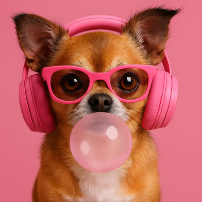 Humor Huisdier Portret - Kauwgom Roze