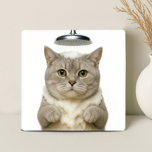 Humor Huisdier Portret Serie - Douchen - Printazzy