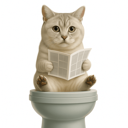 Humor Huisdier Portret Serie - Toilet