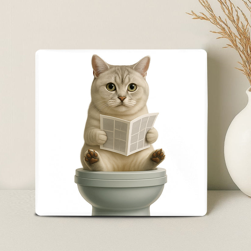 Humor Huisdier Portret Serie - Toilet - Printazzy