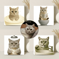 Humor Huisdier Portret Serie van vier items - Badkamer