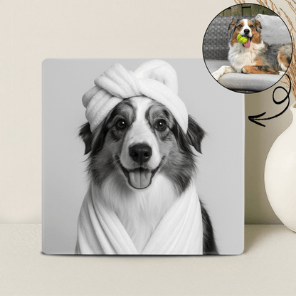 Humor Huisdier Portret Zwart Wit Serie - Relaxen