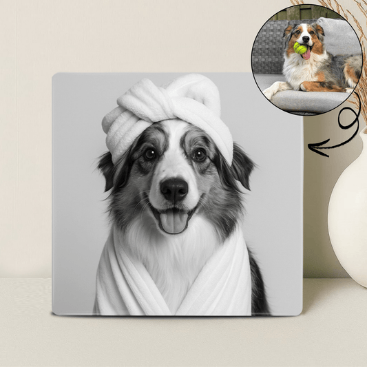 Humor Huisdier Portret Zwart Wit Serie - Relaxen