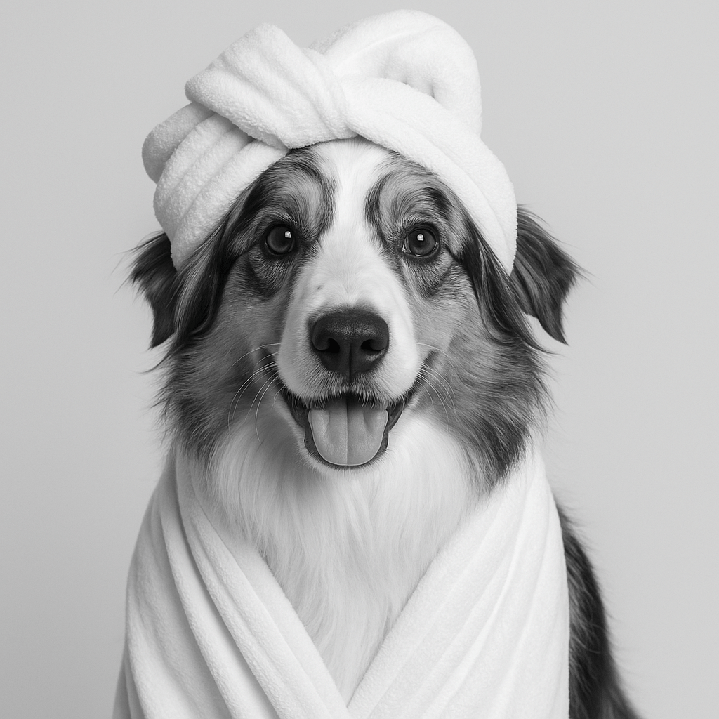 Humor Huisdier Portret Zwart Wit Serie - Relaxen