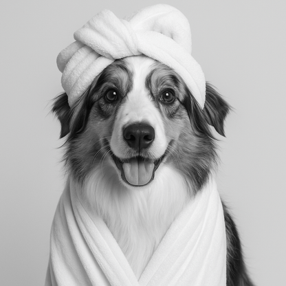 Humor Huisdier Portret Zwart Wit Serie - Relaxen