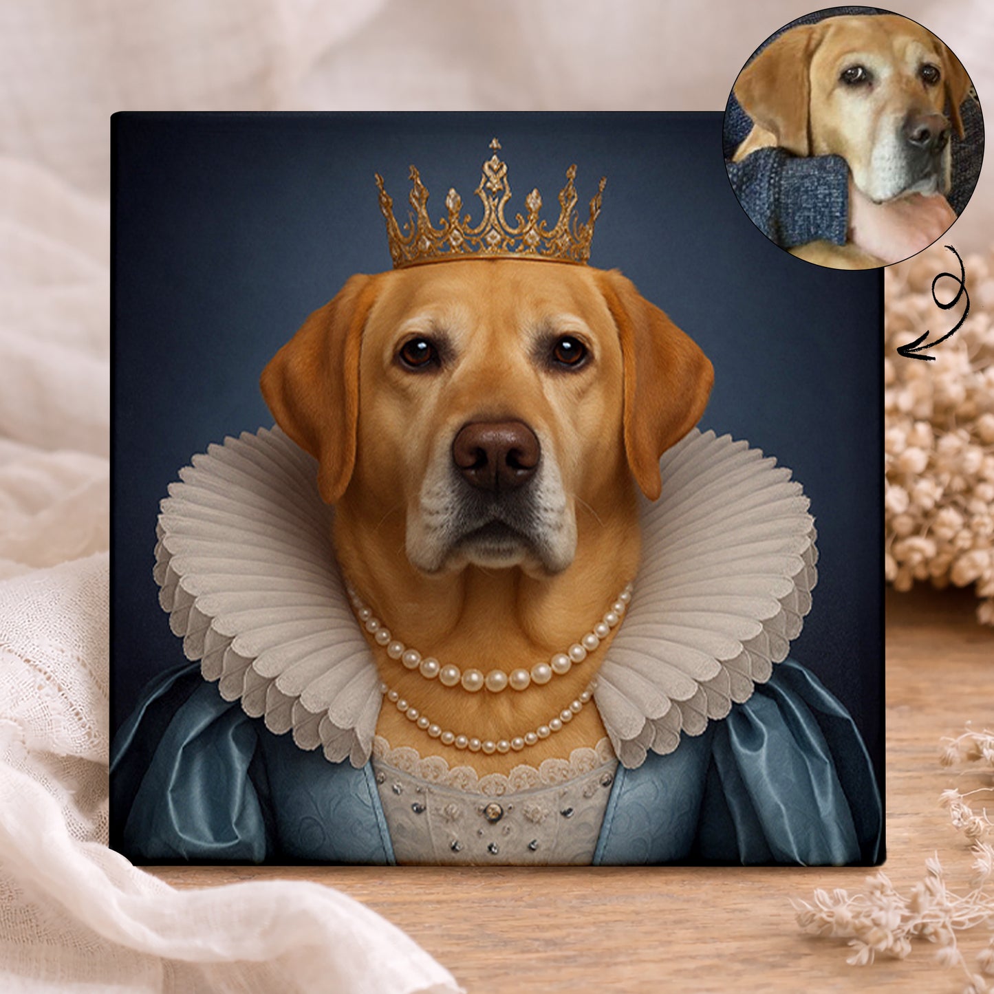 Koninklijk Huisdier Portret Adellijke Dame